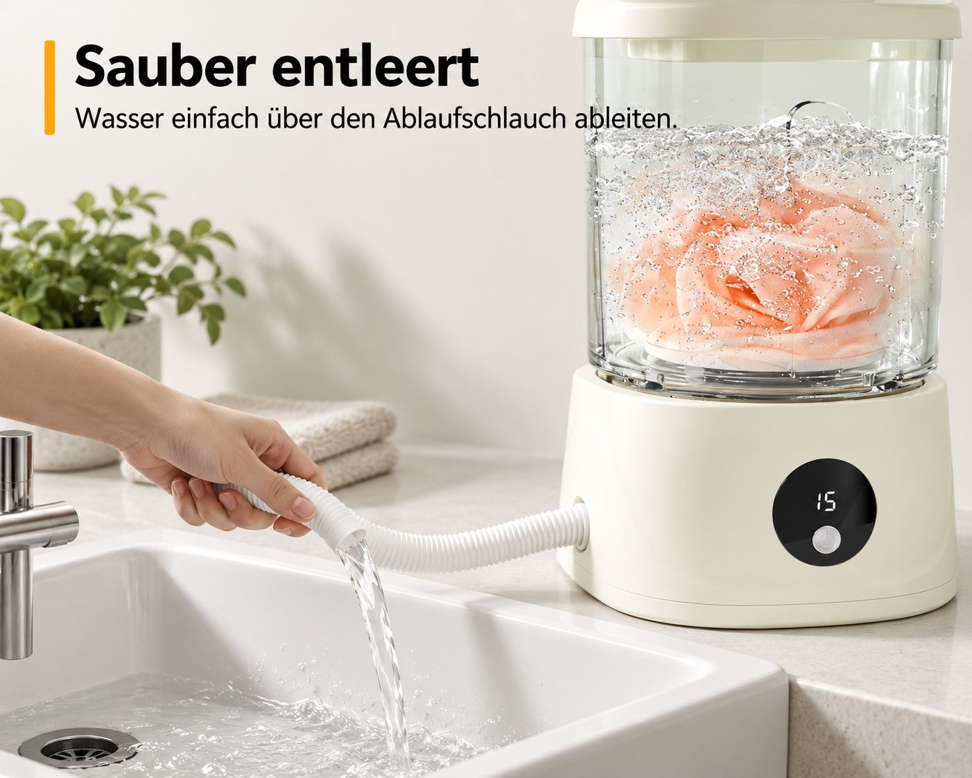 Wäsche fertig. Wasser raus.