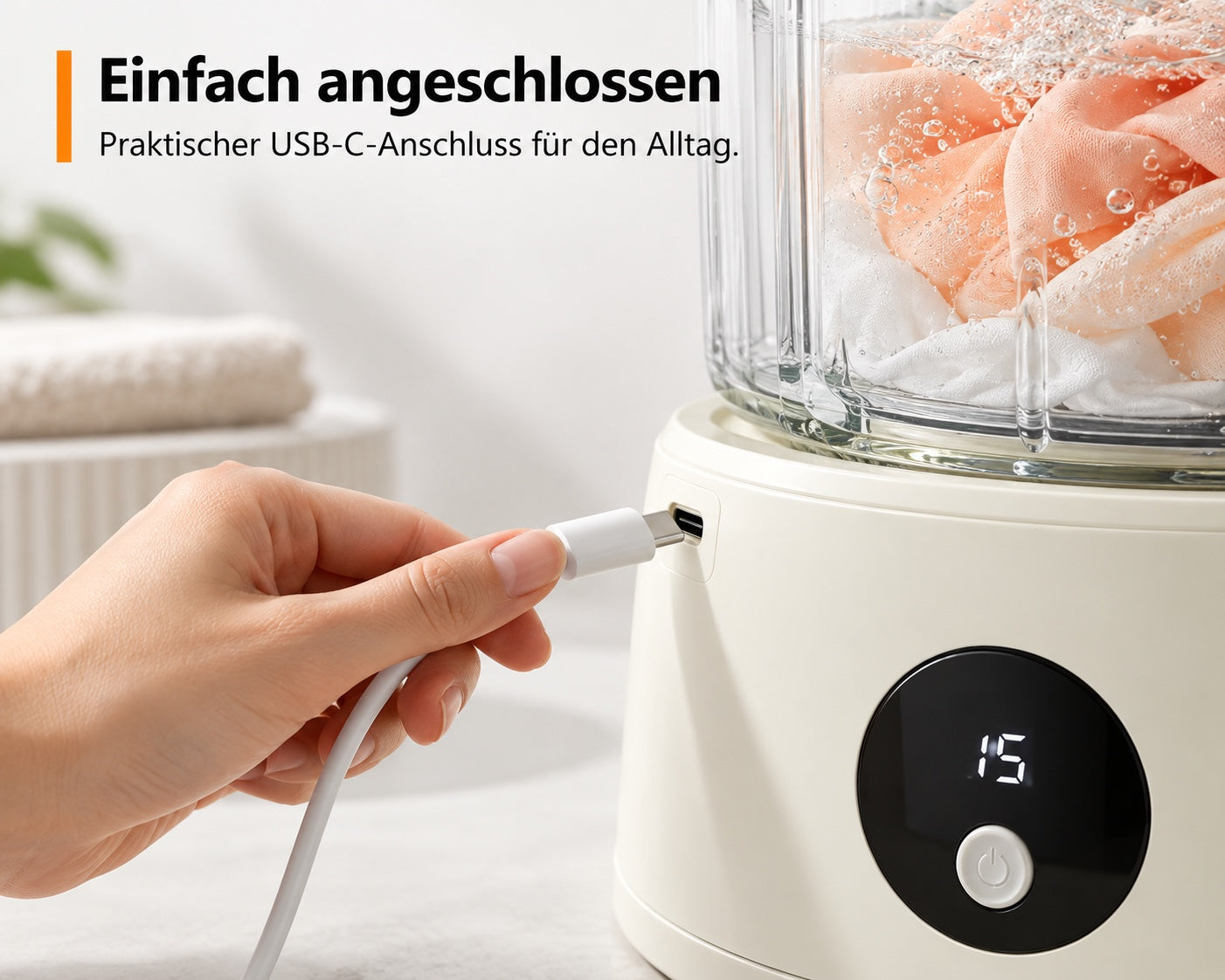 Anschließen. Und los geht’s.